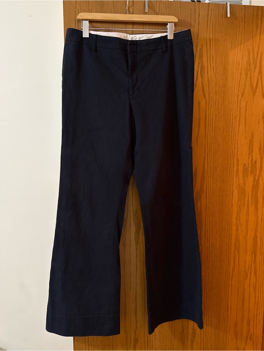 GAP Brushed Black w/ Gray Pinstripe Stretch Boot Cut Dress Pants